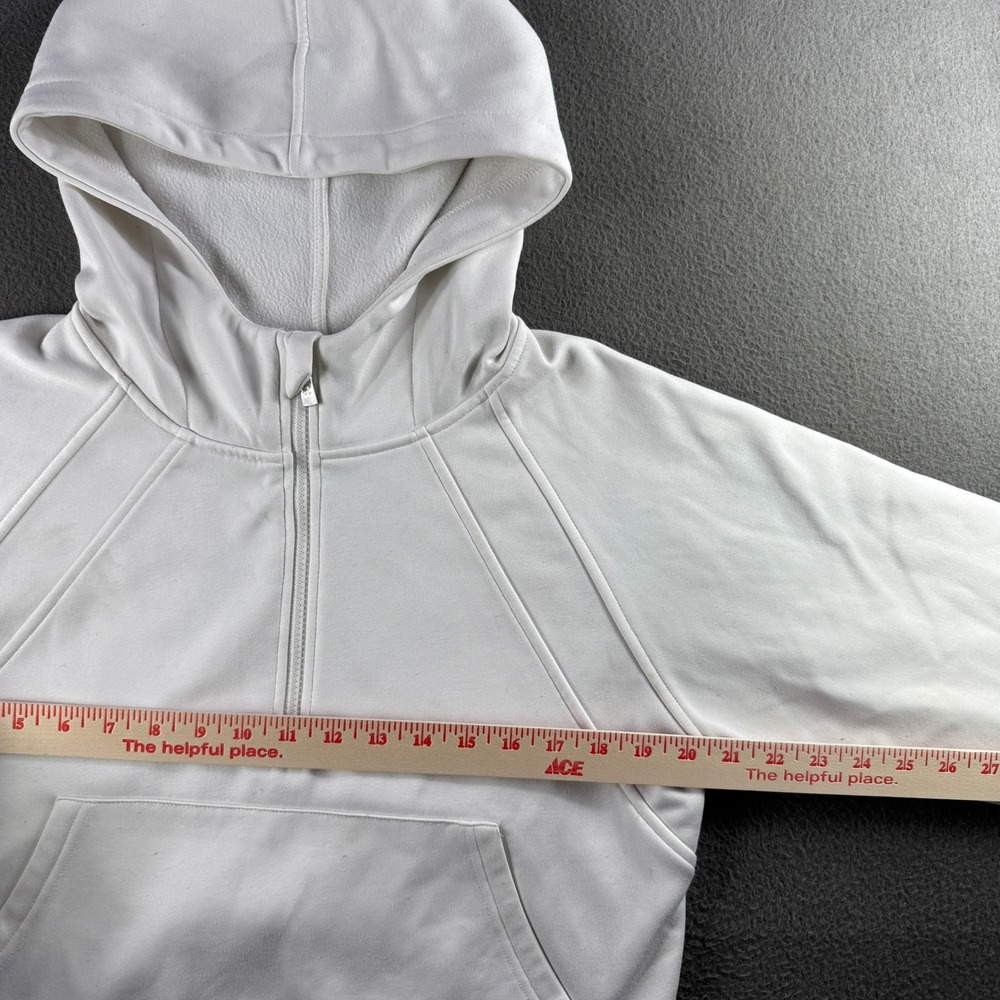 Laslulu Hoodie Women M White Pullover Sweatshirt Half Zip‎ Cozy Active - Picture 5 of 10